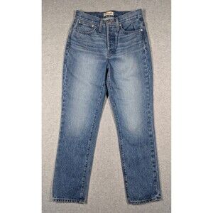 Madewell Women Jeans Size 26 The Perfect Vintage Button Fly 90s Whiskering Light